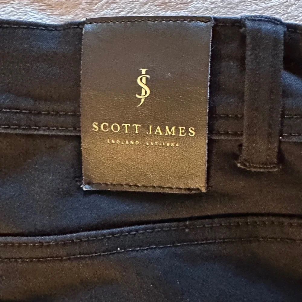 Scott James Black Denim Bermuda Shorts W32 Cuffed Five Pocket Casual Bottoms